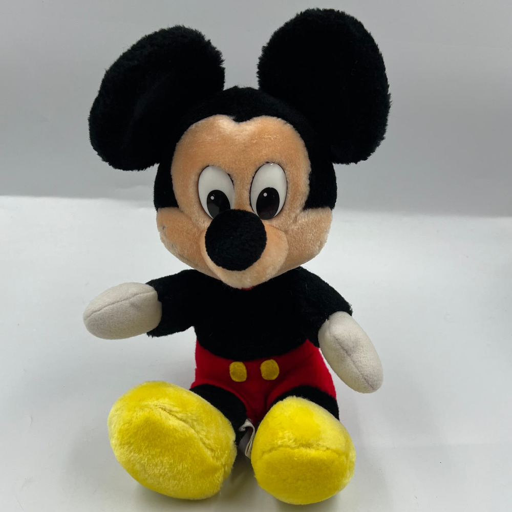 Vintage Disneyland Disney World Mickey Mouse Plush Red‎ Yellow Black  Original